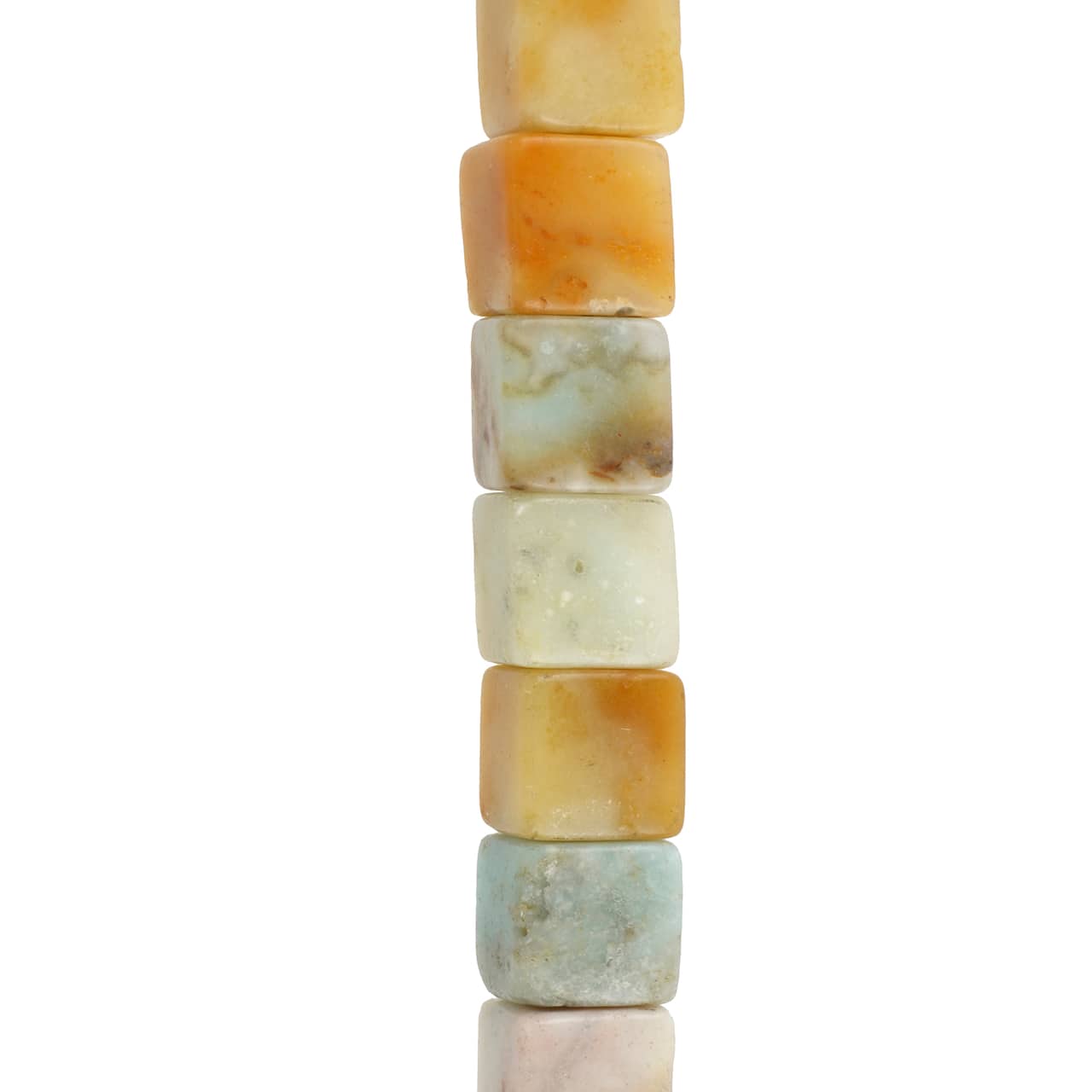 12 Pack: Multicolor Amazonite Cube Beads by Bead Landing™